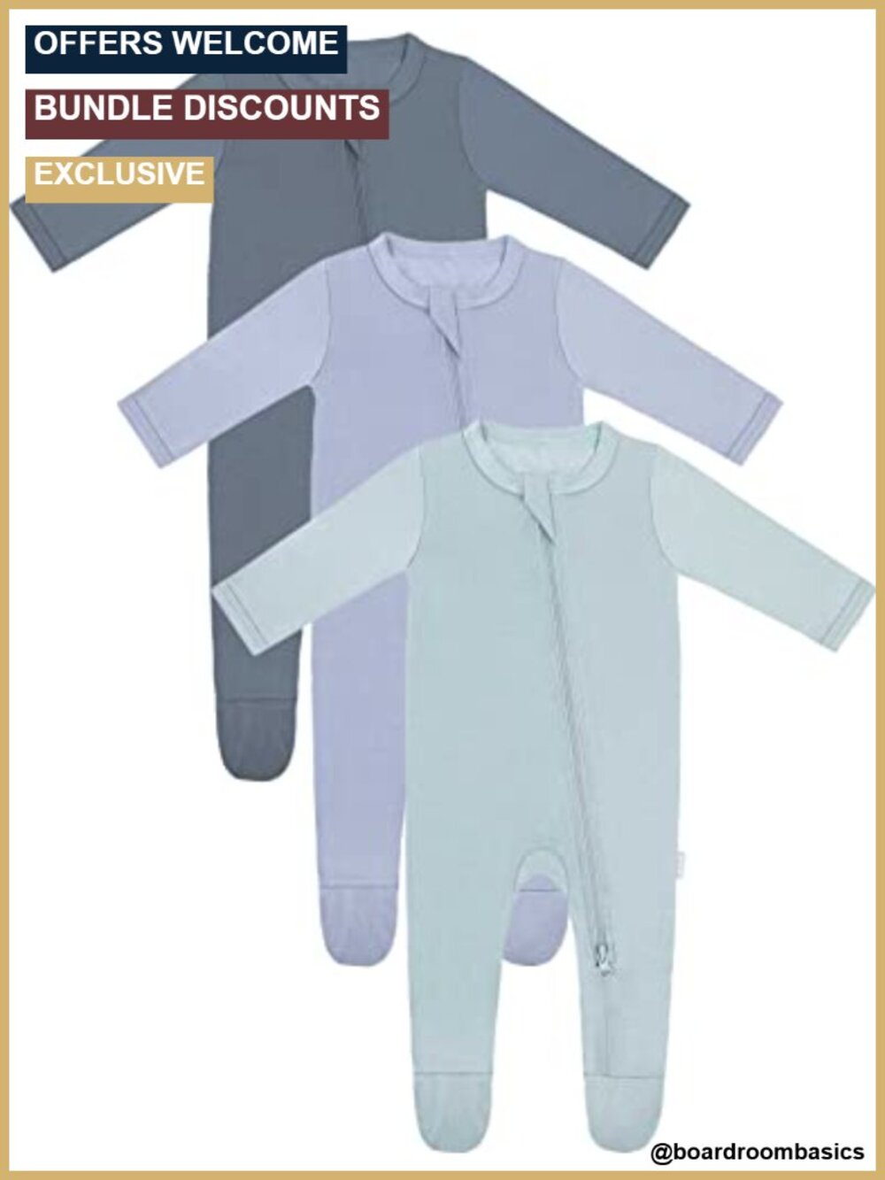 Rayon Derived From Bamboo Baby Footies Pajamas 2-Way Zipper Sleep 'N Play